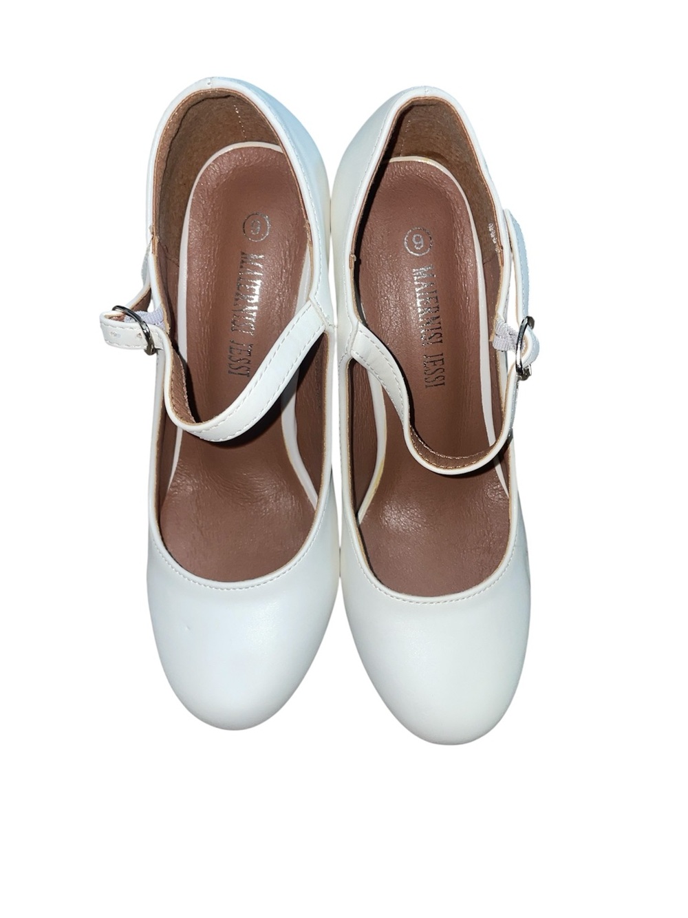 White Mary Jane heels